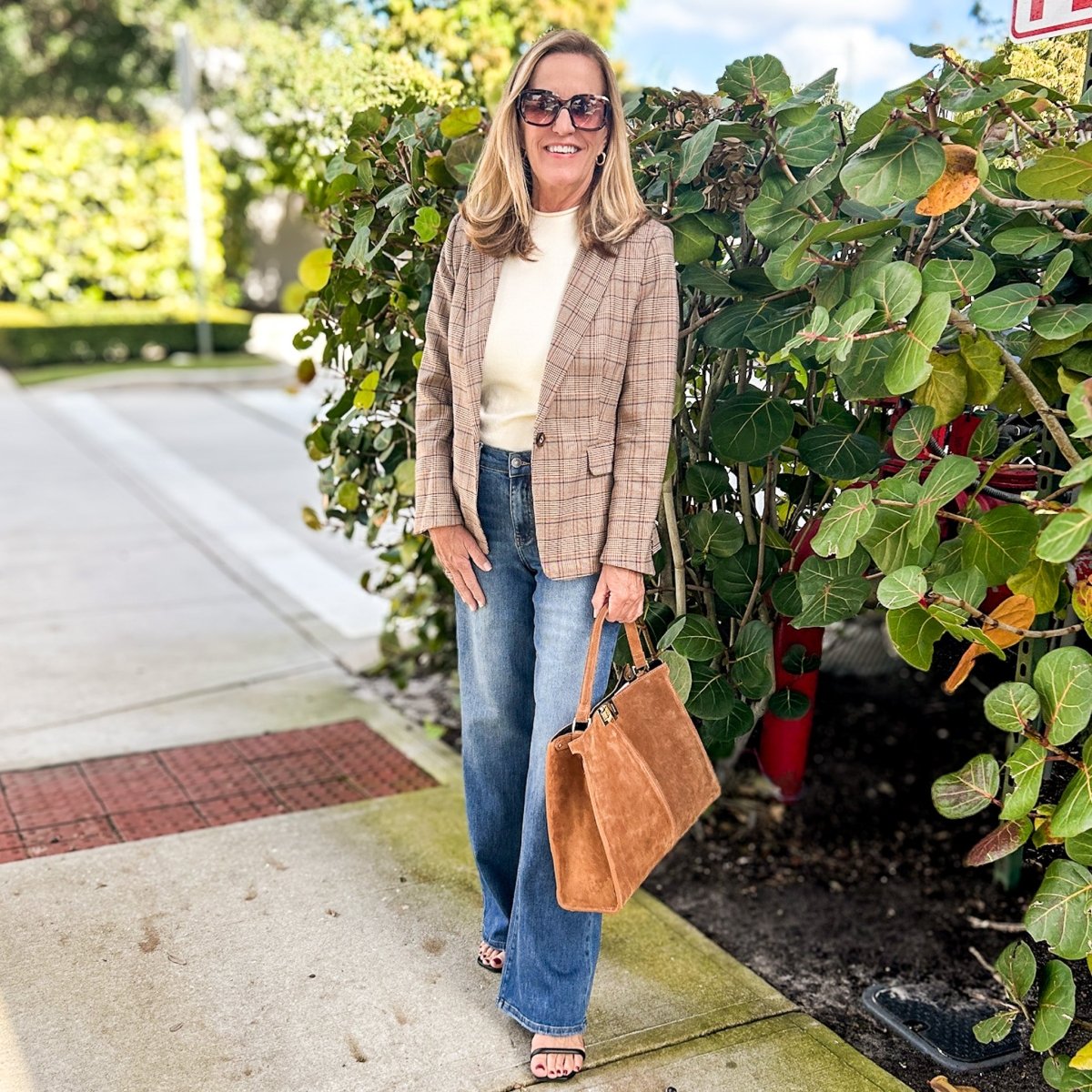 Preppy Plaid Blazer | Khaki & Navy - Blazer - Gretchen Scott - The Grove