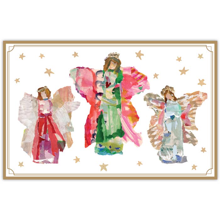 Red, Green and Blue Angel Trio Placemat - Paper Placemats - RosanneBeck Collections - The Grove