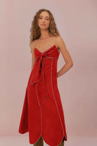 Red Sleeveless Bow Dress - Dresses - FARM Rio - The Grove