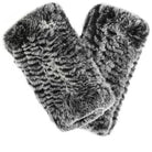 Rex Rabbit Fur Handwarmers | Black & White - Gloves & Mittens - Twist - The Grove