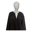 Rhinestone Button Blouse | Black - Shirts & Tops - English Factory - The Grove