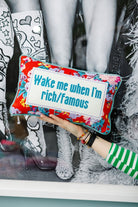 Rich And Famous Needlepoint Pillow - Throw Pillows - Furbish Studio - The Grove