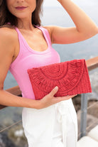 Sarah Clutch | Red - Handbags - Shiraleah - The Grove