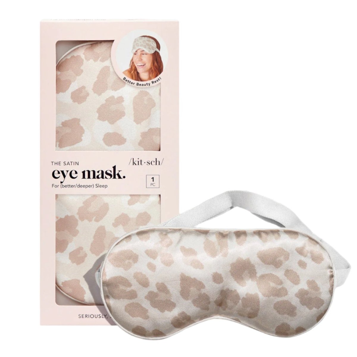 Satin Sleep Eye Mask in Leopard - Eye Masks - KITSCH - The Grove