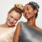 Satin Sleep Pillow Scrunchies | Charcoal & Gold - Scrunchies - KITSCH - The Grove