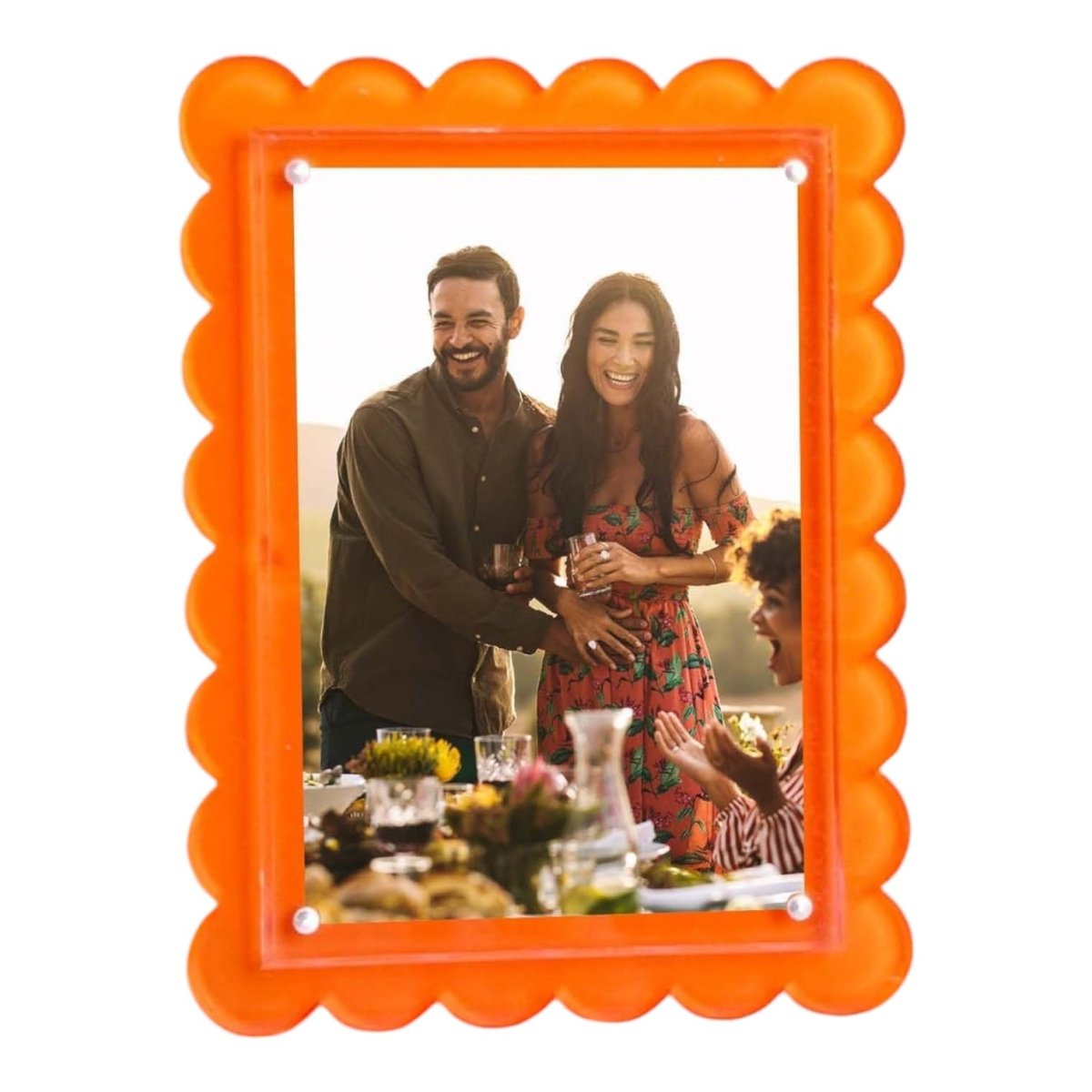 Scalloped Acrylic Frame | Orange - Picture Frames - Twist - The Grove