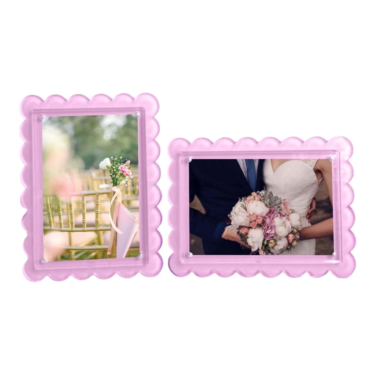 Scalloped Acrylic Frame | Pink - Picture Frames - Twist - The Grove