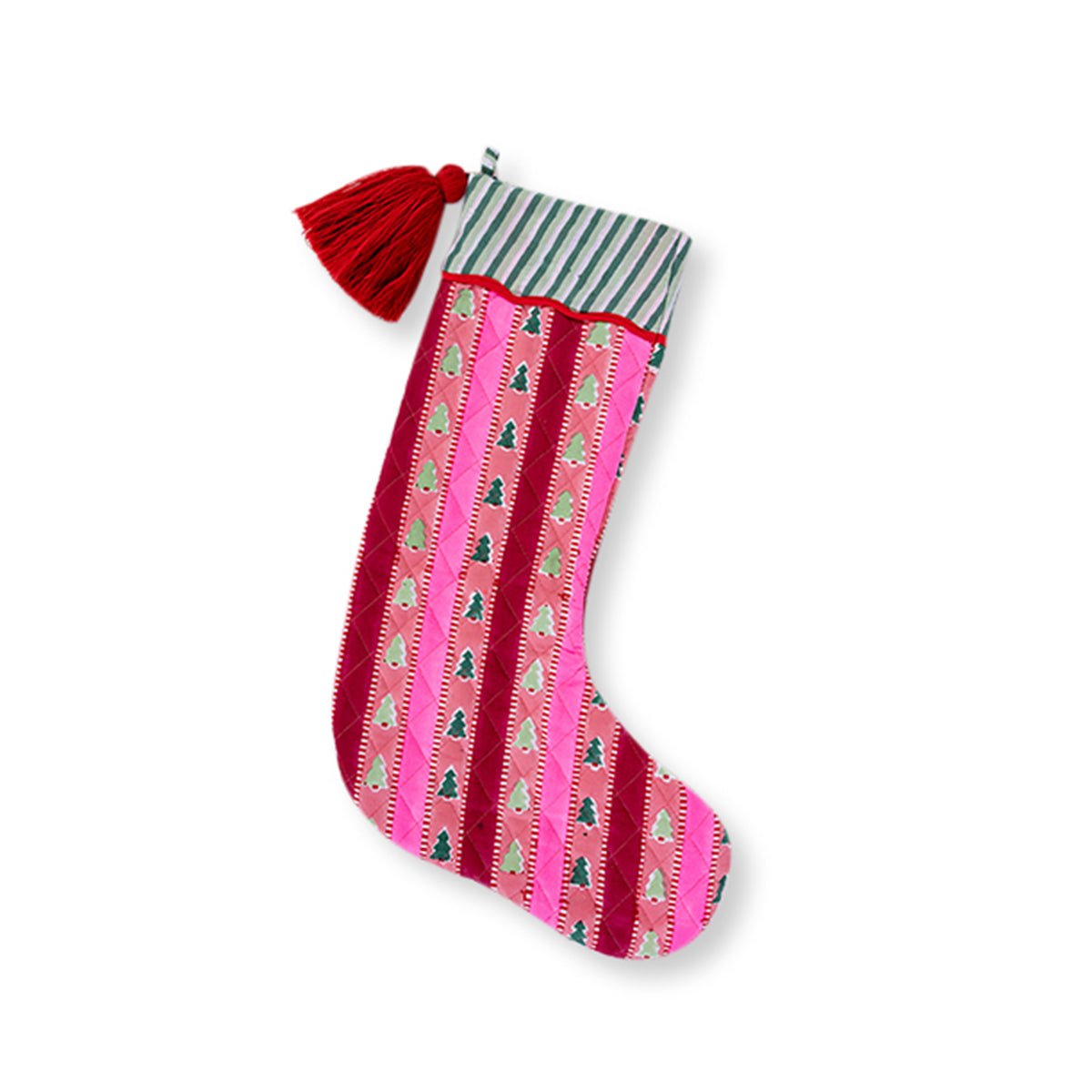 Snowwood Stripe Stocking - Holiday Stockings - Furbish Studio - The Grove