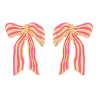 Sophie Striped Enamel Bow Earrings-Earrings-Twist-The Grove