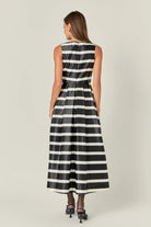 Stripe Midi Dress | Black & White - Dresses - English Factory - The Grove