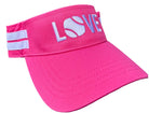 Striped Cotton Canvas LOVE Visor | Bright Pink with White LOVE - Hats - Runway Athletics - The Grove