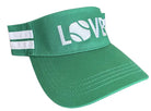 Striped Cotton Canvas LOVE Visor | Green with White LOVE - Hats - Runway Athletics - The Grove