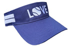 Striped Cotton Canvas LOVE Visor | Navy with White LOVE - Hats - Runway Athletics - The Grove