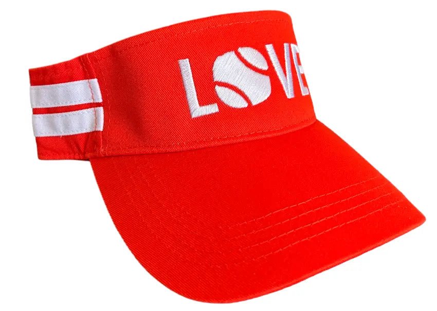 Striped Cotton Canvas LOVE Visor | Red with White LOVE - Hats - Runway Athletics - The Grove