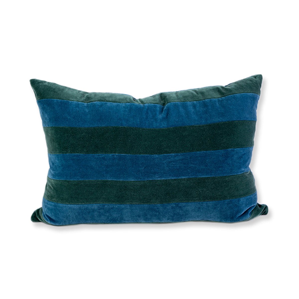 Striped Velvet Lumbar Pillow | Green + Peacock - Throw Pillows - Furbish Studio - The Grove