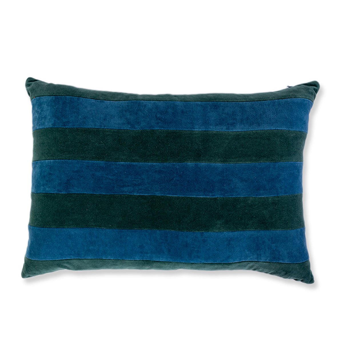 Striped Velvet Lumbar Pillow | Green + Peacock - Throw Pillows - Furbish Studio - The Grove