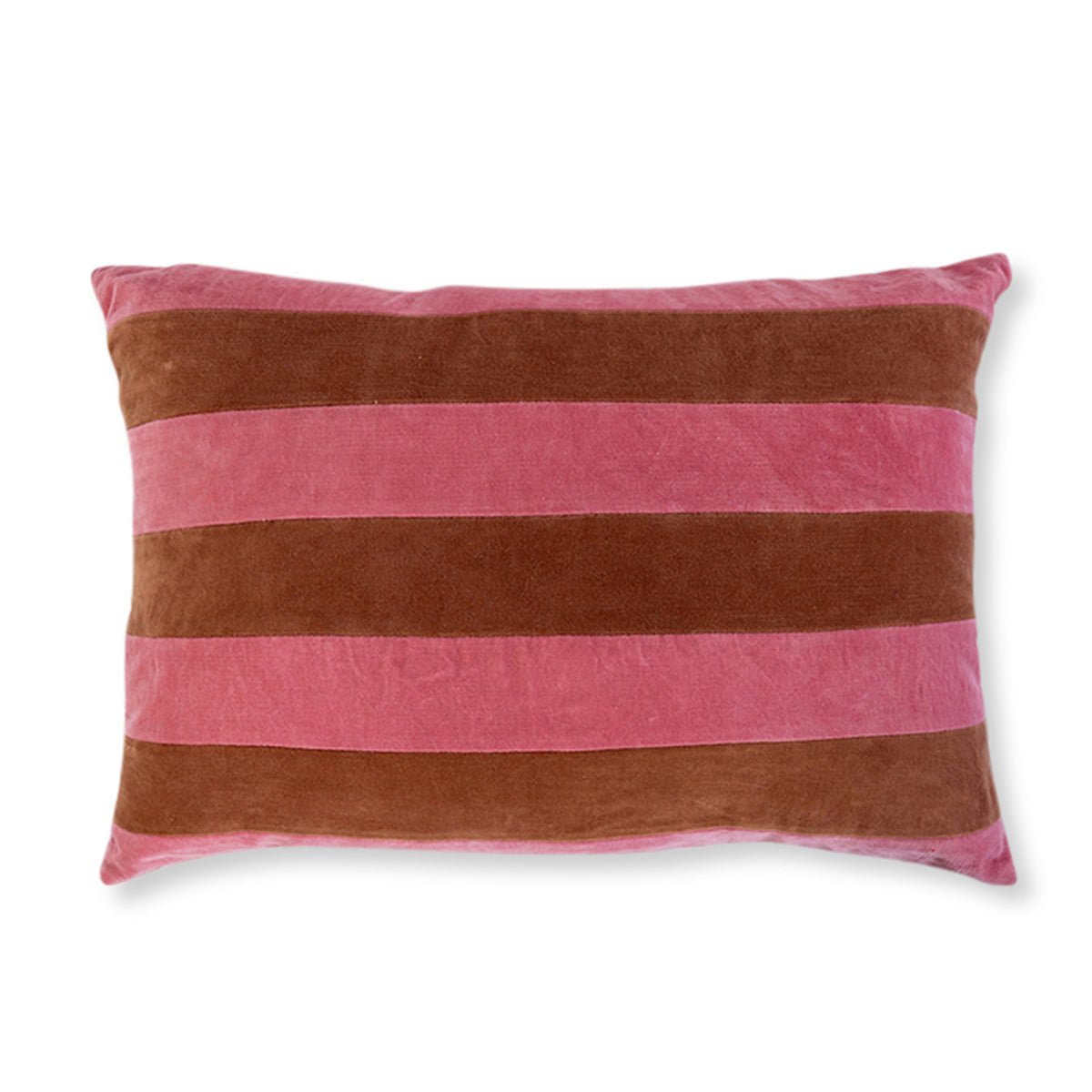 Striped Velvet Lumbar Pillow | Light Pink + Rust - Throw Pillows - Furbish Studio - The Grove