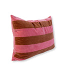 Striped Velvet Lumbar Pillow | Light Pink + Rust - Throw Pillows - Furbish Studio - The Grove