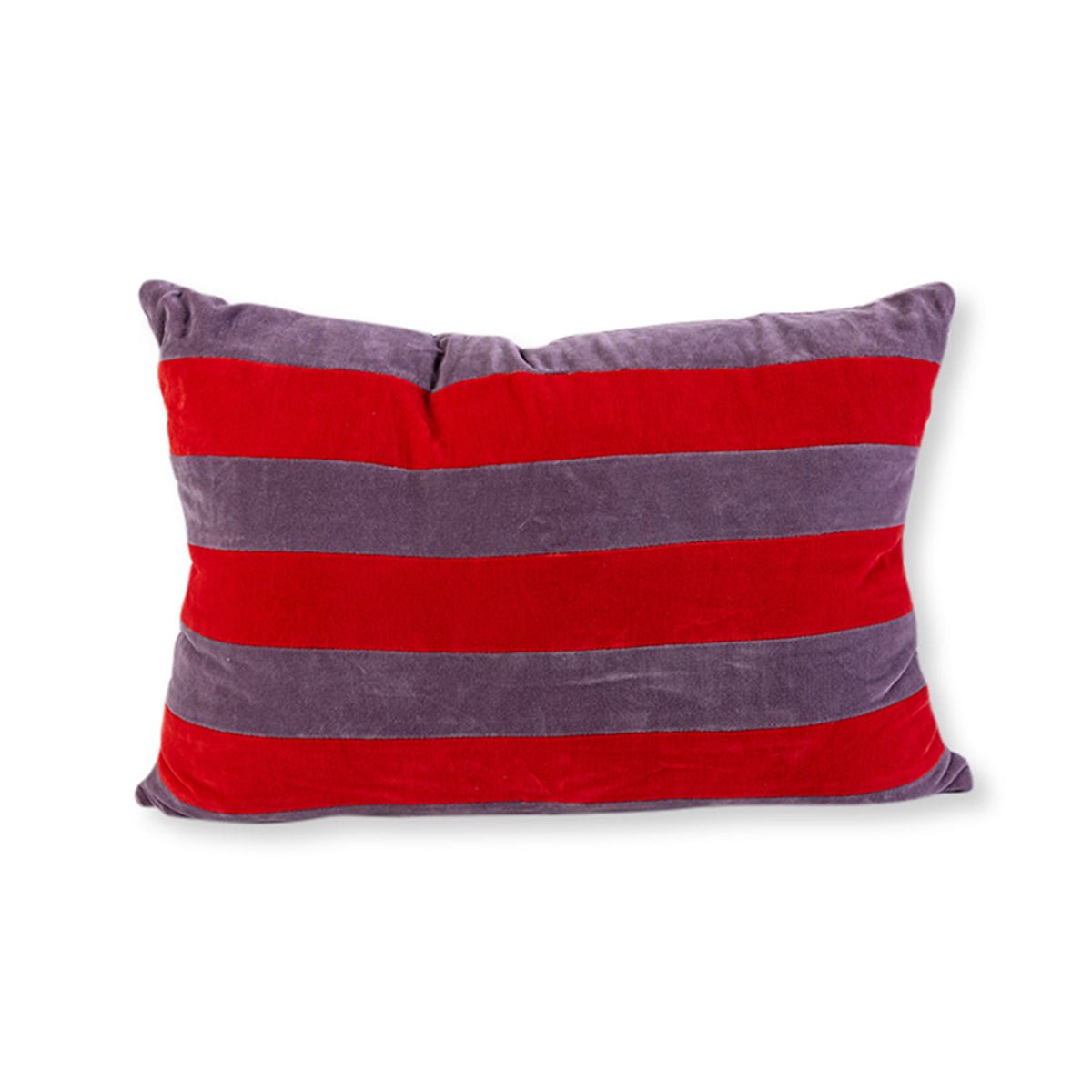 Striped Velvet Lumbar Pillow | Lilac + Cherry - Throw Pillows - Furbish Studio - The Grove