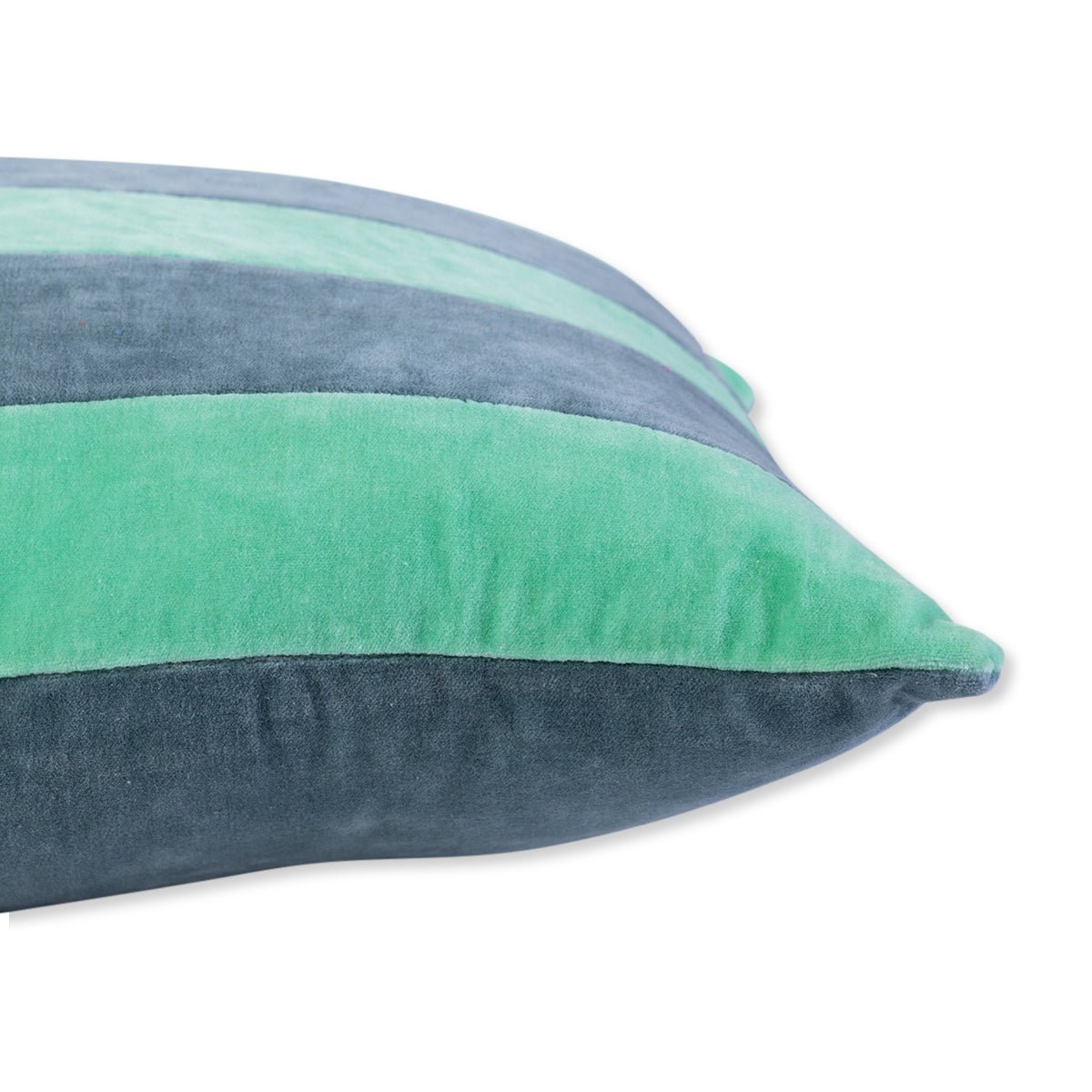 Striped Velvet Lumbar Pillow | Mint + Aqua - Throw Pillows - Furbish Studio - The Grove