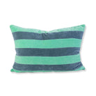 Striped Velvet Lumbar Pillow | Mint + Aqua - Throw Pillows - Furbish Studio - The Grove