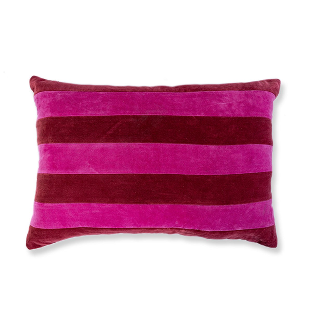 Striped Velvet Lumbar Pillow | Wine + Hot Pink - Throw Pillows - Furbish Studio - The Grove