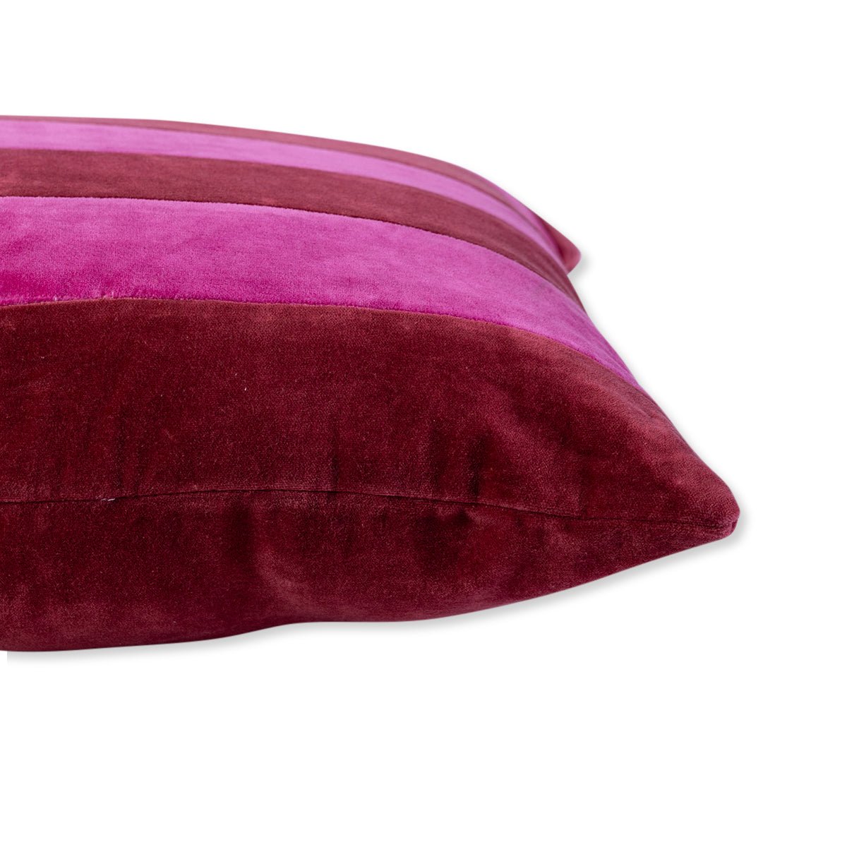 Striped Velvet Lumbar Pillow | Wine + Hot Pink - Throw Pillows - Furbish Studio - The Grove