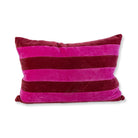 Striped Velvet Lumbar Pillow | Wine + Hot Pink - Throw Pillows - Furbish Studio - The Grove