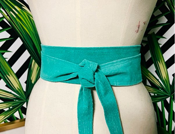 Suede Obi Belt | Teal-Belts-Iva Marie Creed-The Grove