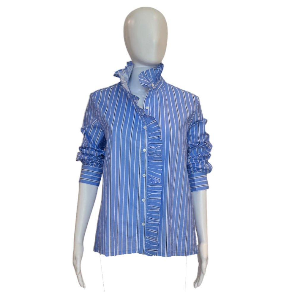 Suzette Striped Ruffle Shirt - Shirt - English Factory - The Grove