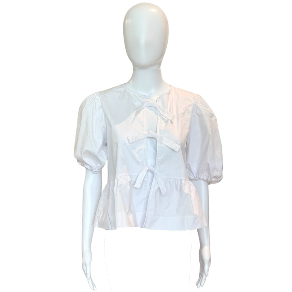 Tallulah Tie Front Top | White-Shirts & Tops-Renee C.-The Grove