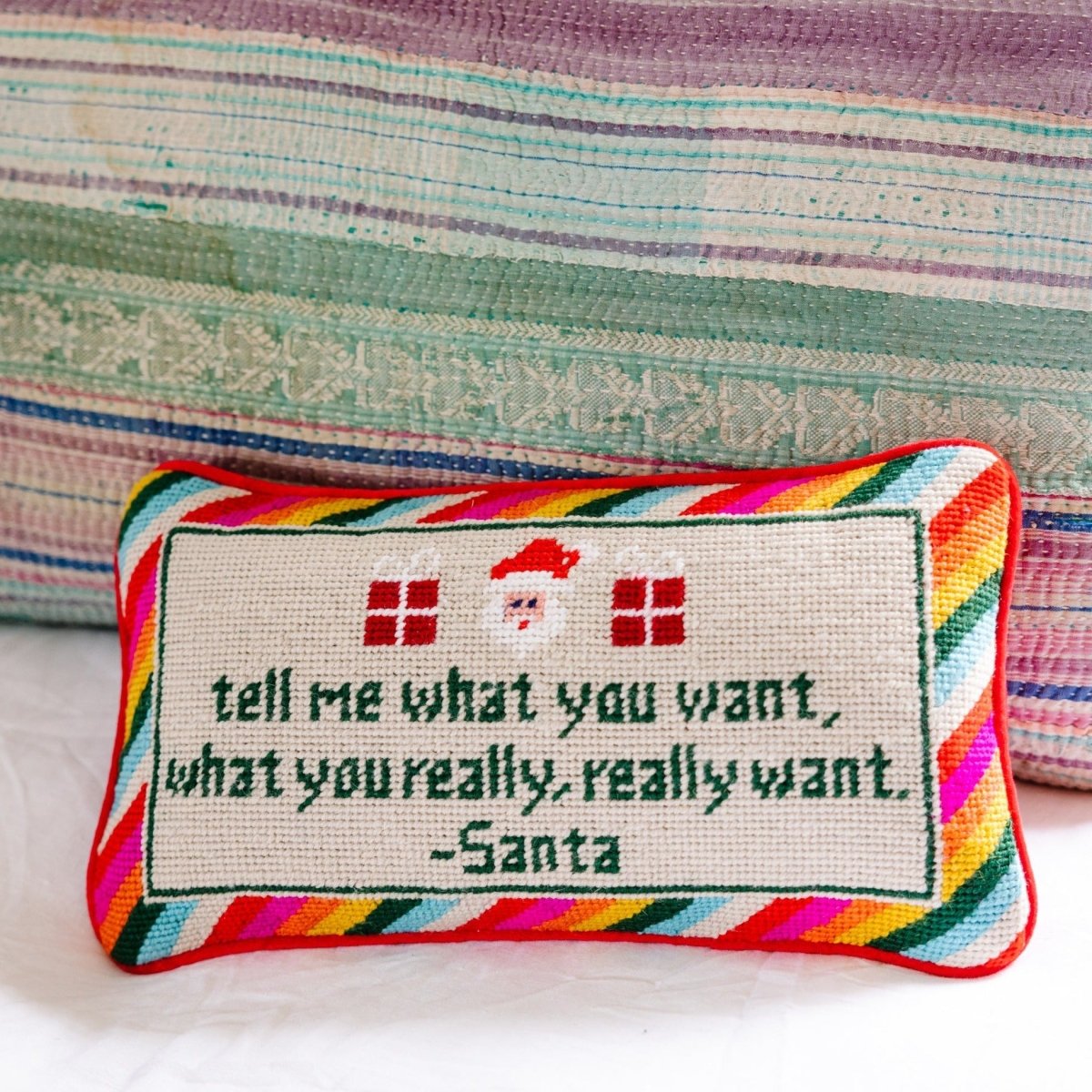 Tell Me What You Want Needlepoint Pillow - Throw Pillows - Furbish Studio - The Grove