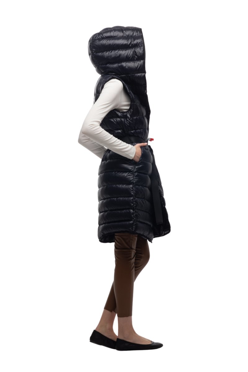 The Camden | Long Hooded Down Vest - Cotes of London - The Grove