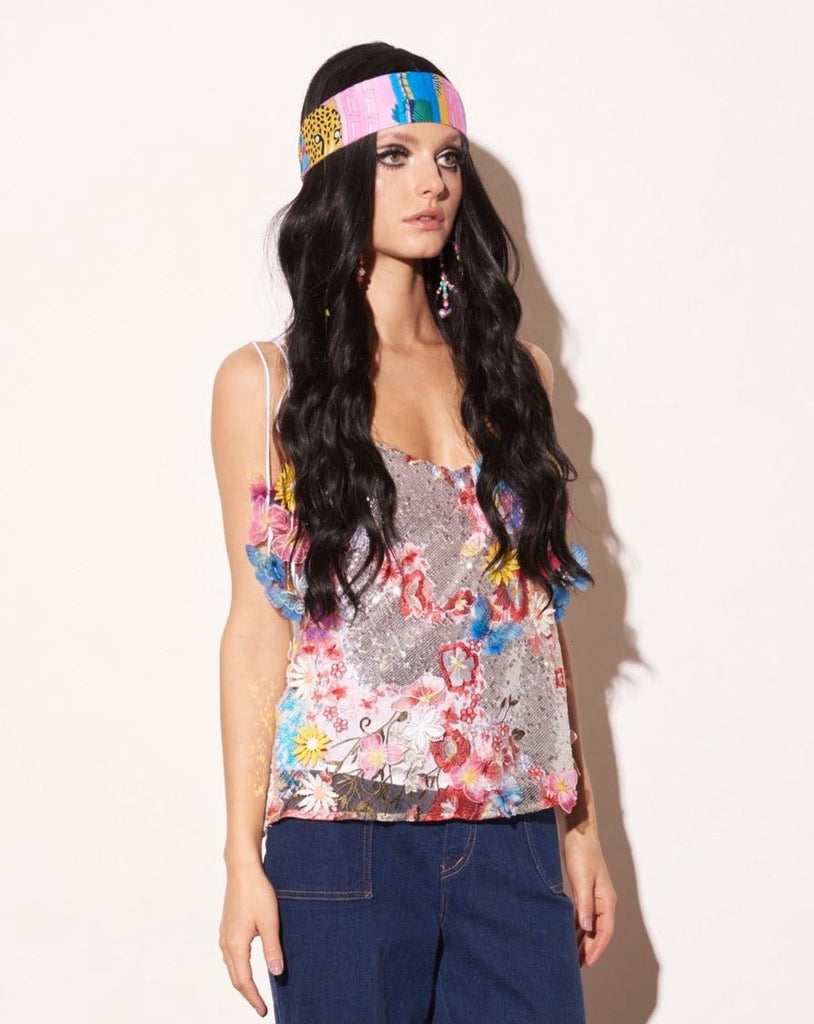 The Madame Butterfly Reversible Sequin Camisole-Shirts & Tops-Meghan Fabulous-The Grove