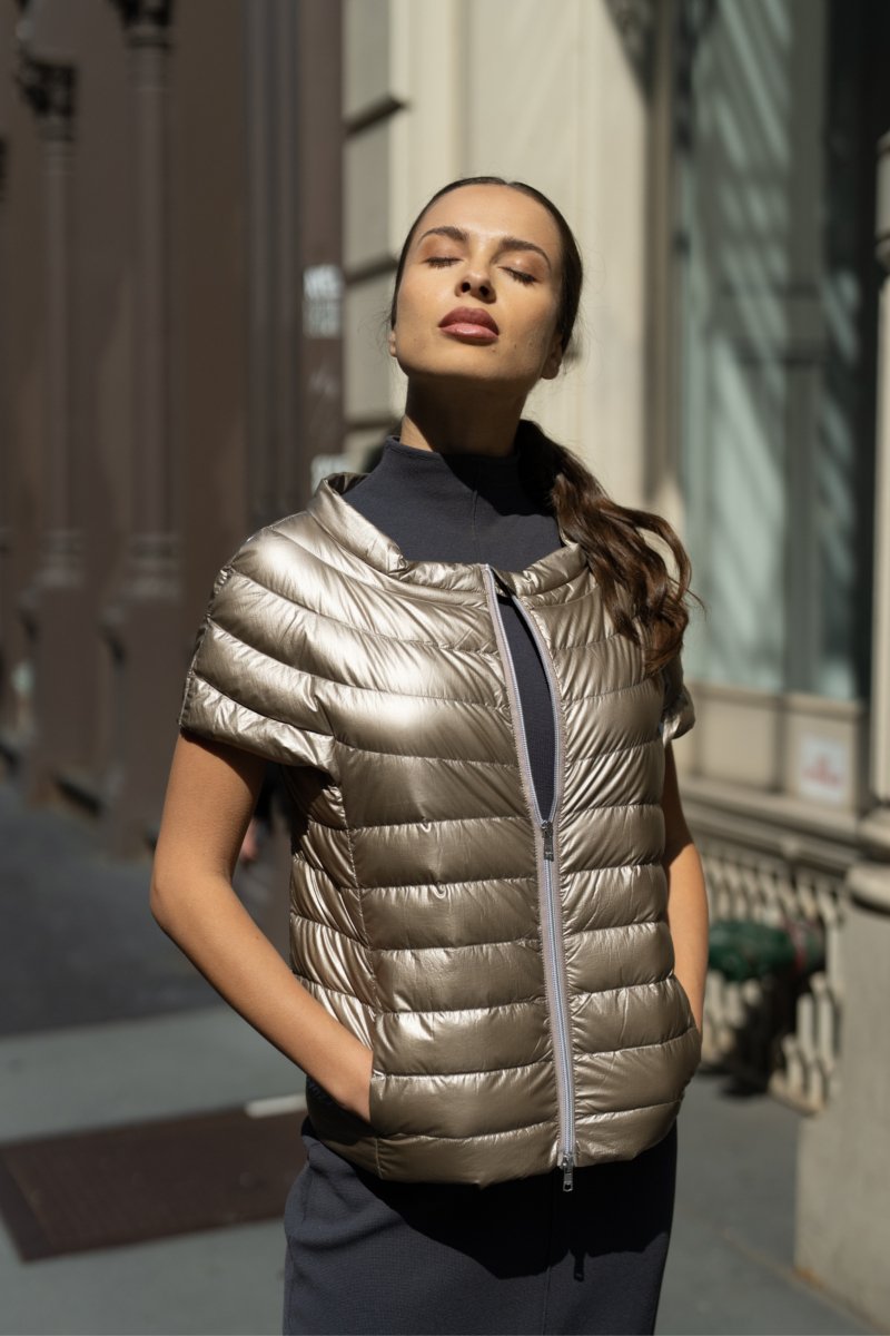 The St Ives | Down Vest Metallic Gold - Cotes of London - The Grove