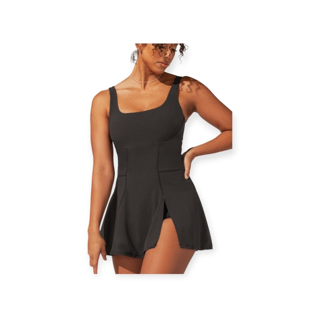 Tie-Breaker Superdress™ | Black-Tennis Dress-POPFLEX®-The Grove