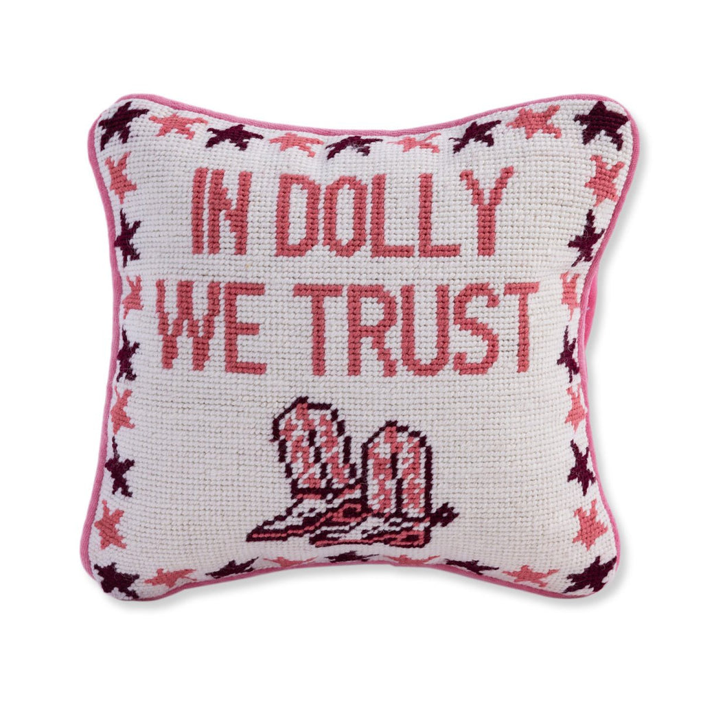 Trust Dolly Needlepoint Pillow-Throw Pillows-Furbish Studio-The Grove