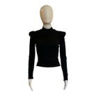 Turtleneck Rib Top | Black - Sweaters - English Factory - The Grove