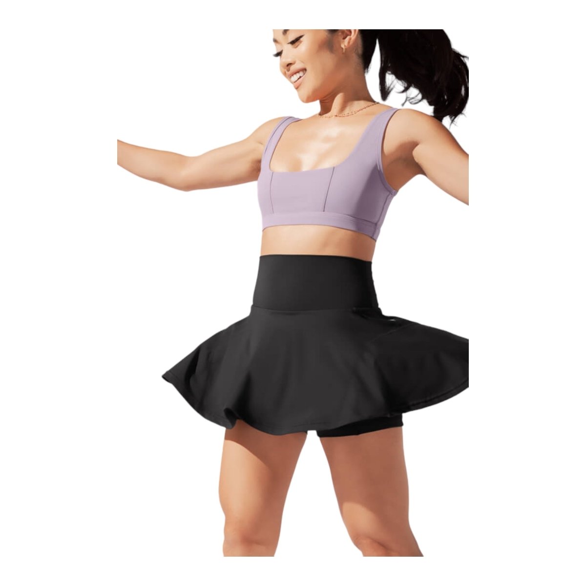 Twirl Skort | Black-Skorts-POPFLEX®-The Grove