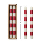 Unscented Striped Taper Candles | Set of 2 - Candles - Creative Co - Op - The Grove