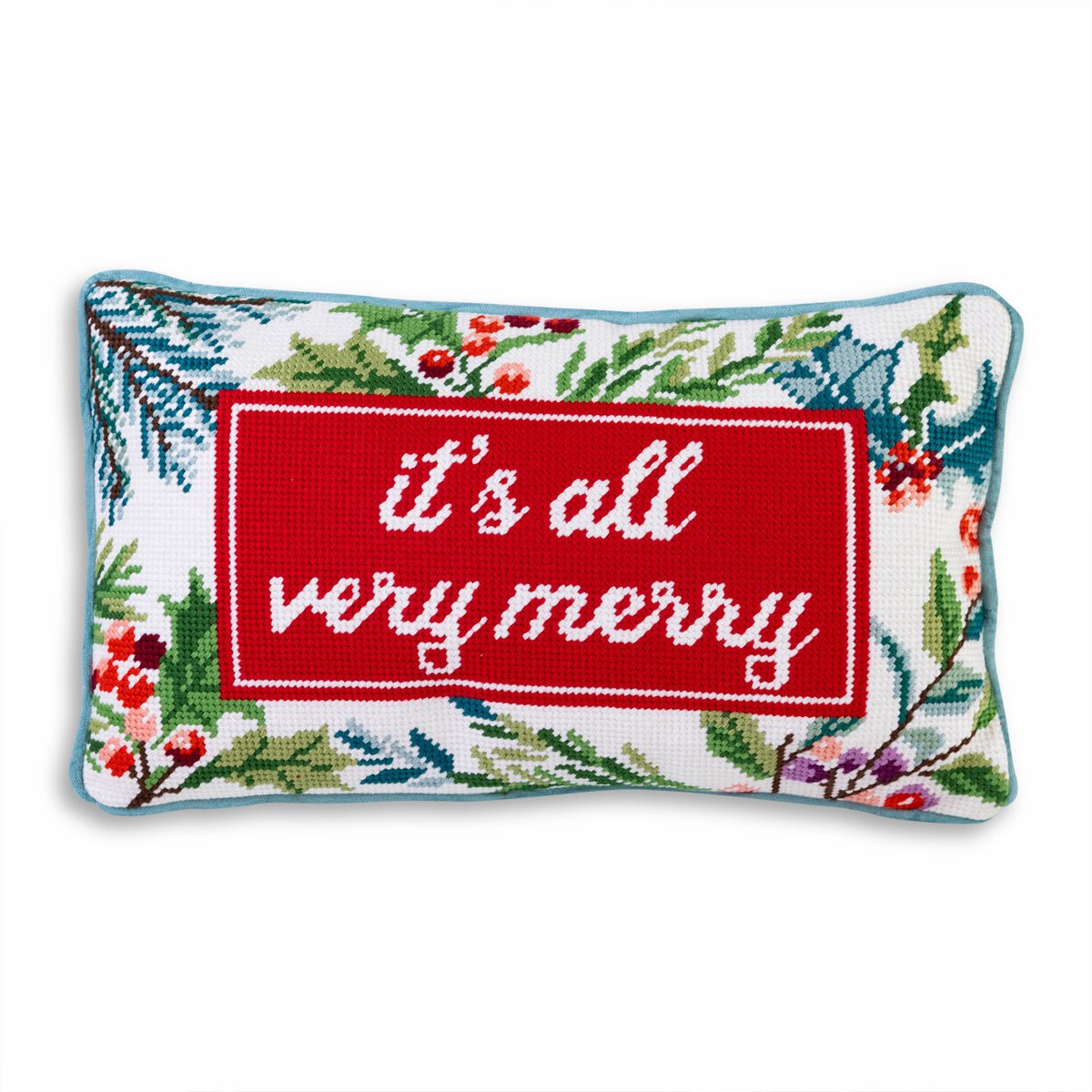 Very Merry Needlepoint Pillow - Throw Pillows - Furbish Studio - The Grove