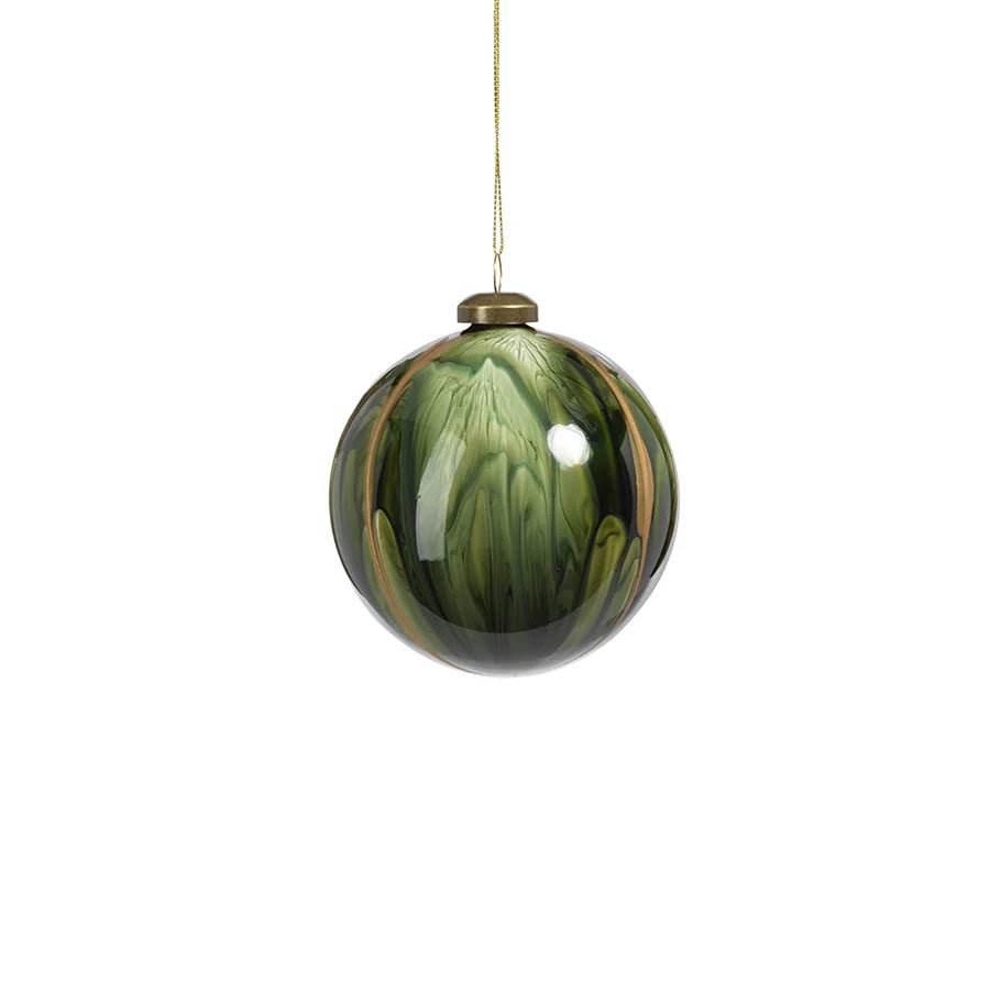 Water Color Glass Ornament | Shiny Green - Holiday Ornaments - Zodax - The Grove