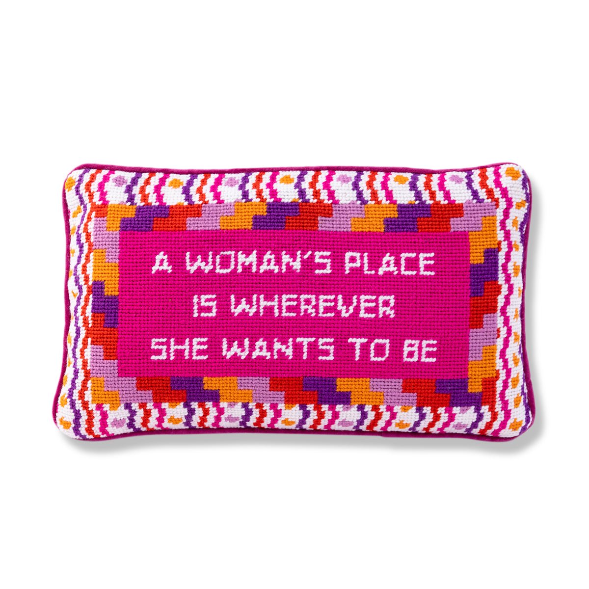 Wherever She Wants Needlepoint Pillow - Throw Pillows - Furbish Studio - The Grove