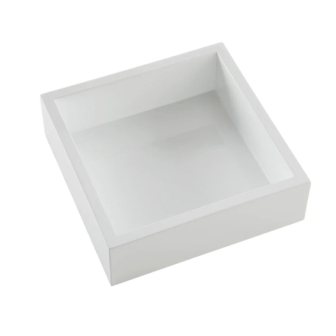 White Lacquer Cocktail Napkin Holder - Cocktail Napkin Holder - Clementine WP - The Grove