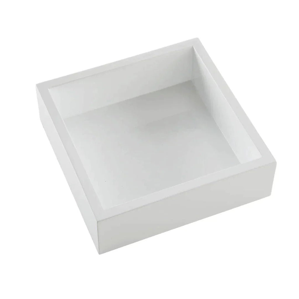 White Lacquer Cocktail Napkin Holder-Cocktail Napkin Holder-Tableau-The Grove