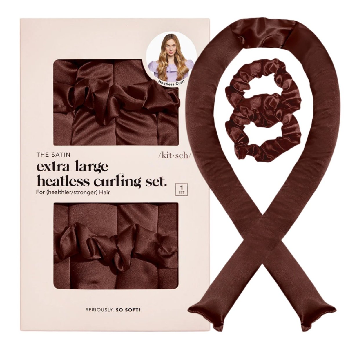 XL Heatless Hair Curler | Chocolate - Hair Tools - KITSCH - The Grove