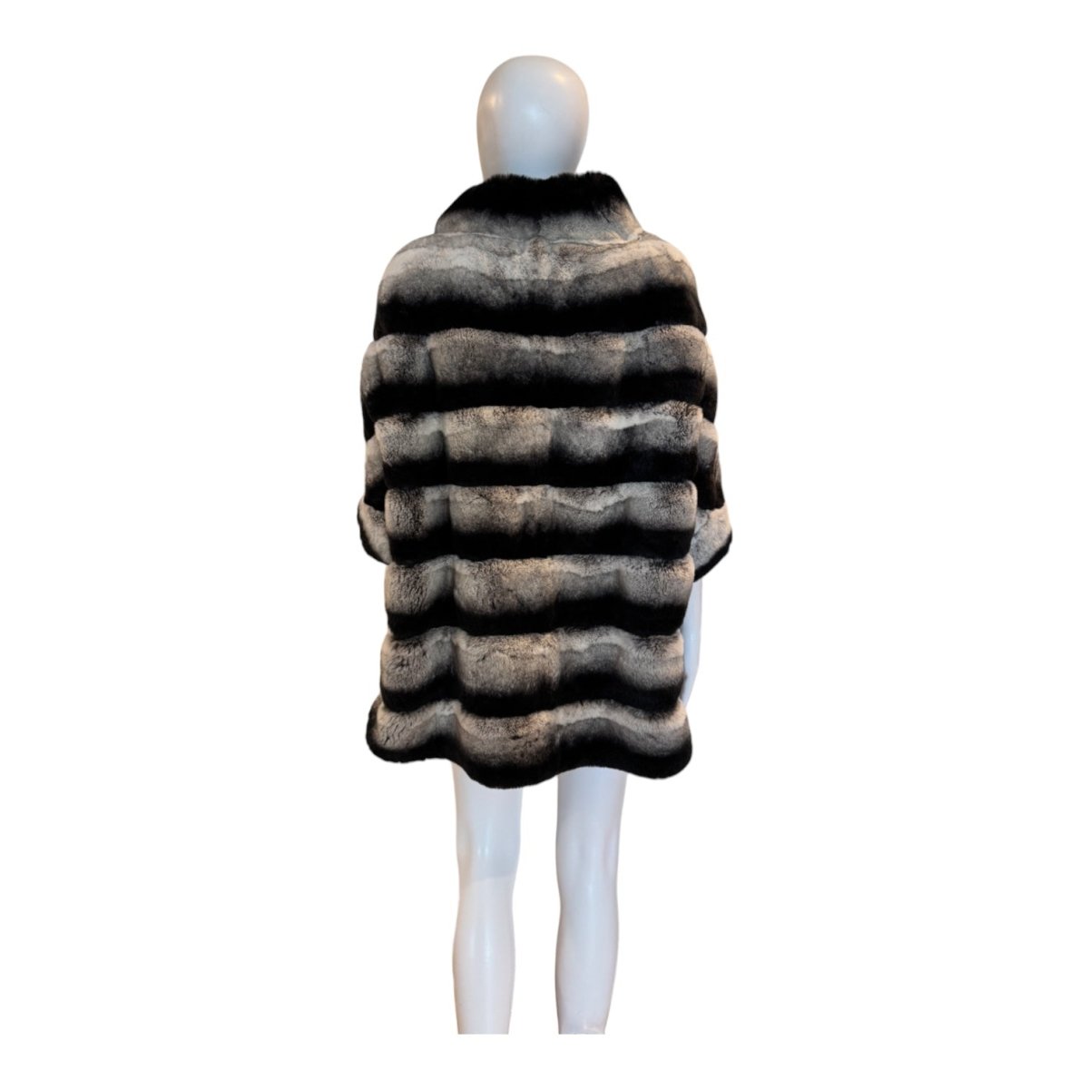 Zip Up Fur Poncho | Black & White - Poncho - Twist - The Grove