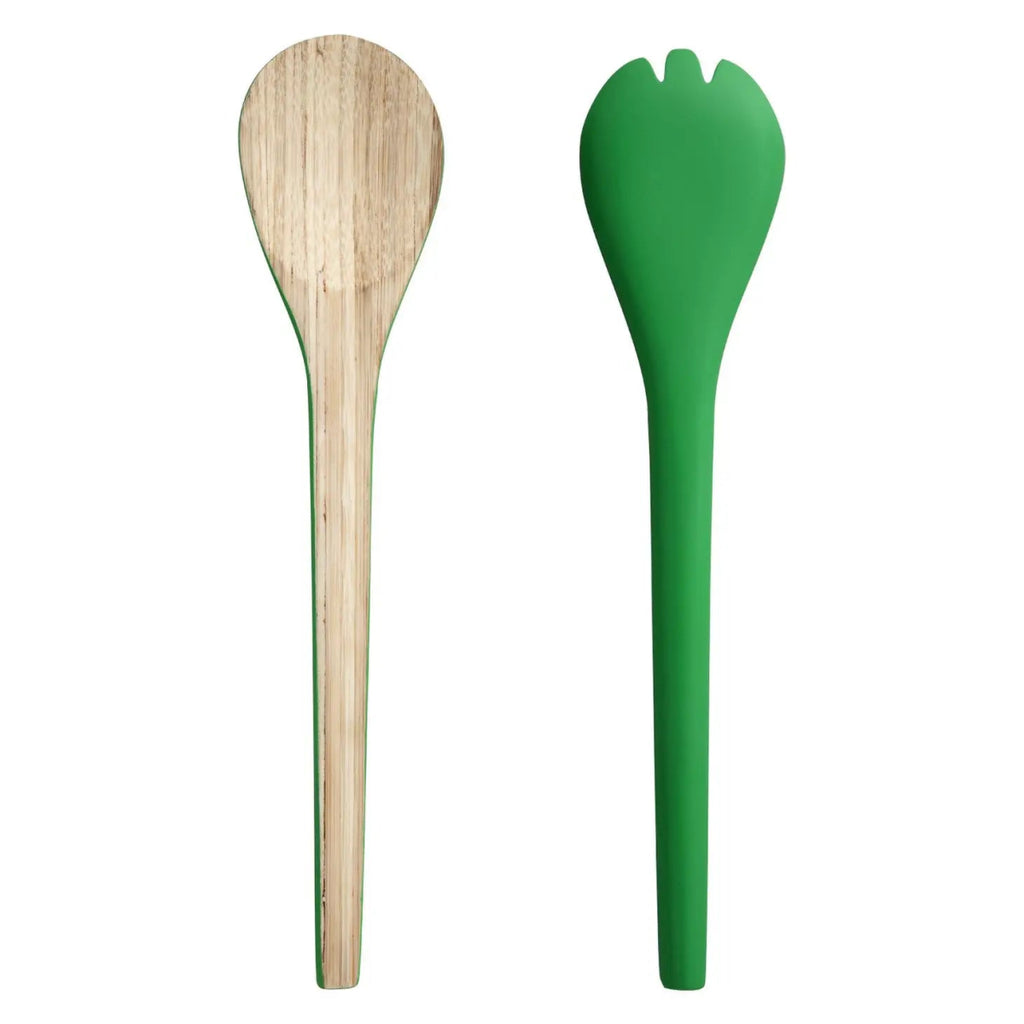 2-Piece Bamboo Server | Classic Green-Salad Servers-Clementine WP-The Grove