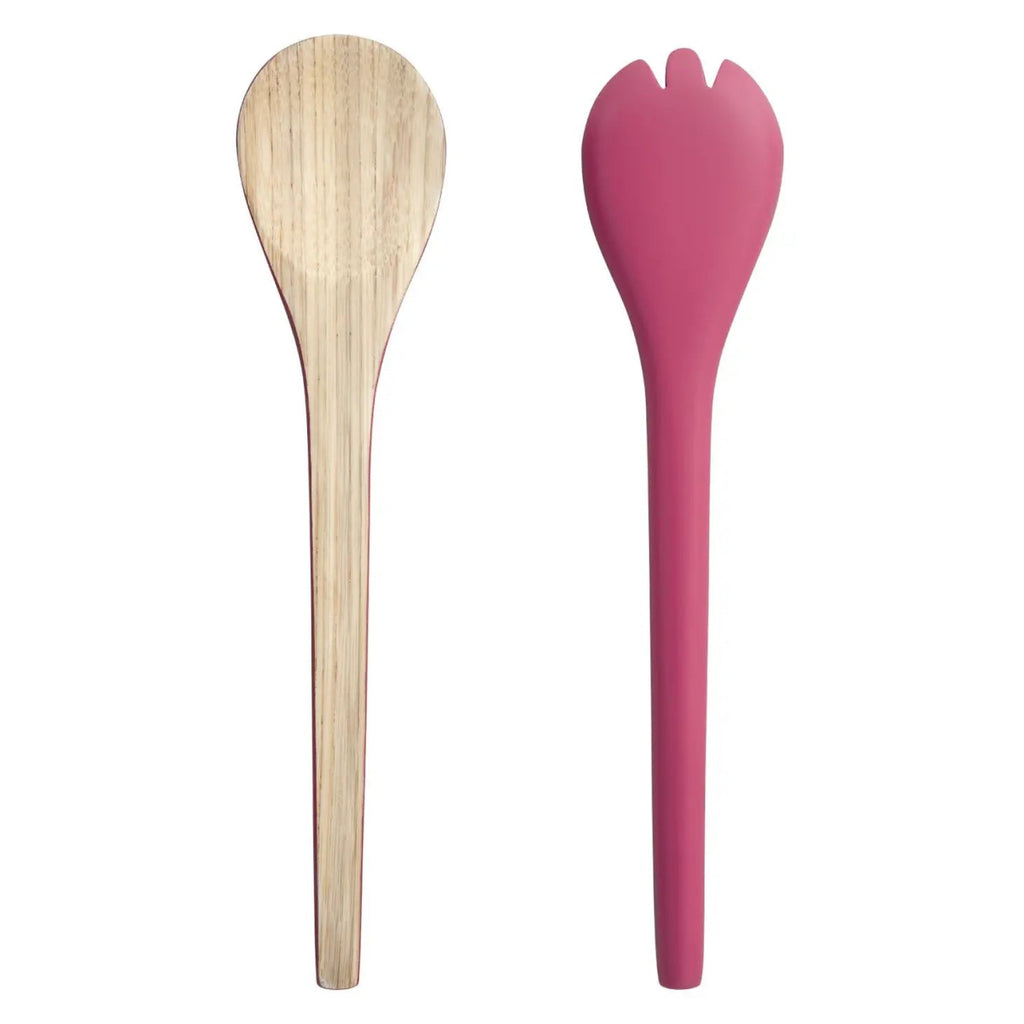 2-Piece Bamboo Server | Pink-Salad Servers-Clementine WP-The Grove