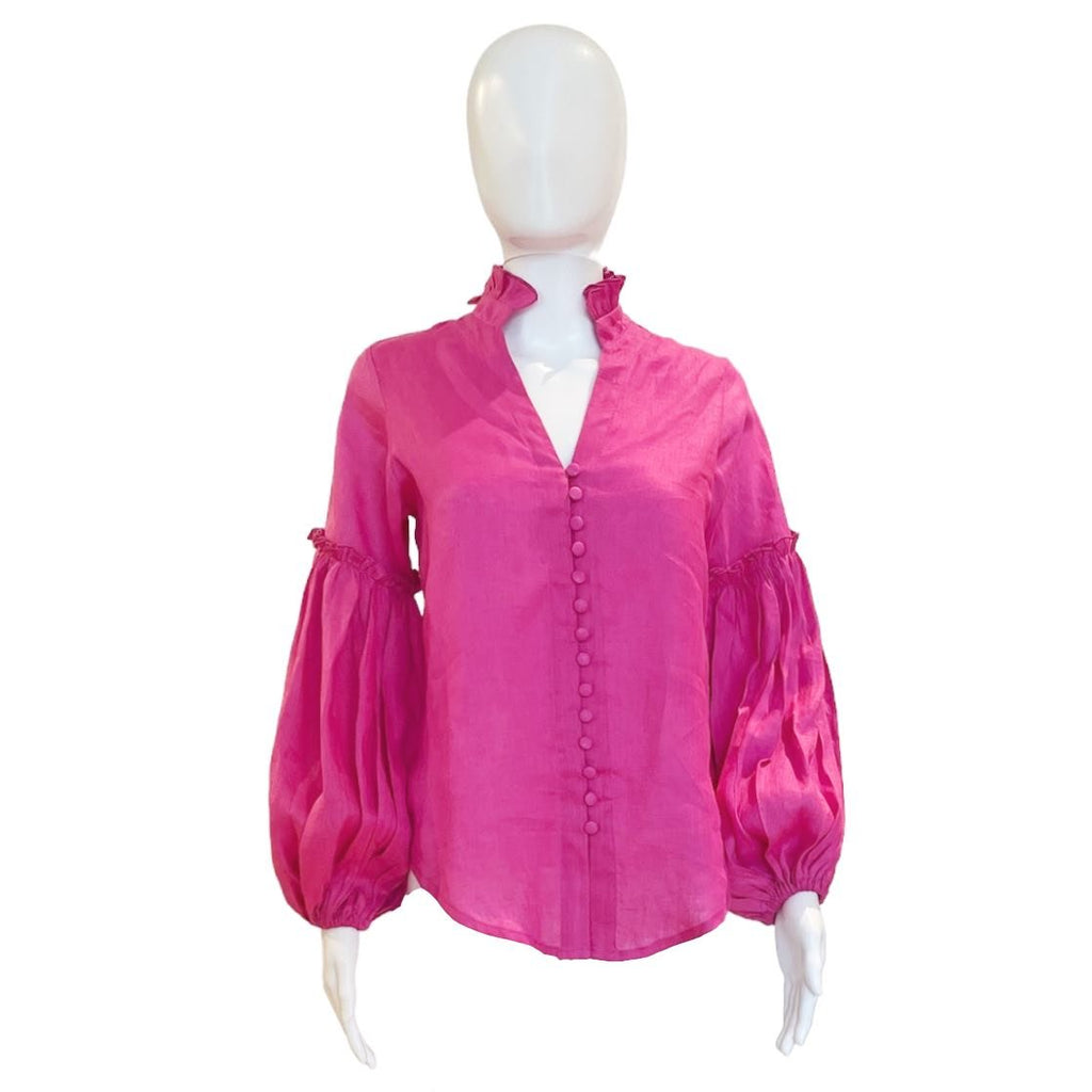 Agatha Blouse | Hot Pink-Shirts & Tops-Kleid-The Grove
